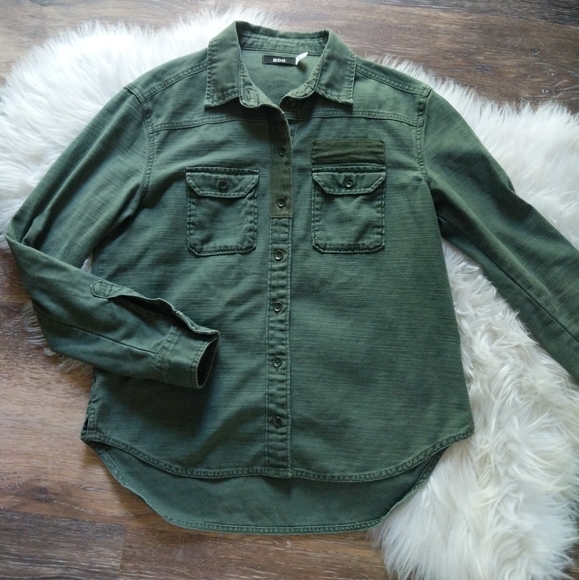 BDG | green military buttondown shirt - Picture 2 of 9